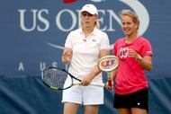 Martina Navratilova in a video shoot at the 2014 US Open - Source: Getty